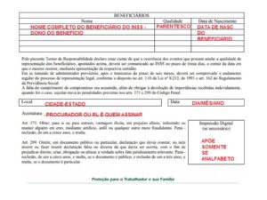 Termo De Responsabilidade Do INSS Preencha Corretamente Simplifica INSS