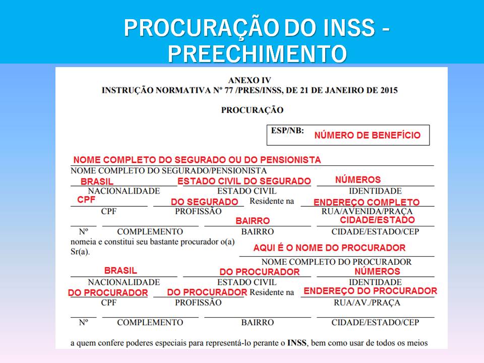 Exemplo De Como Fazer Uma Carta De Procuração Para Inss